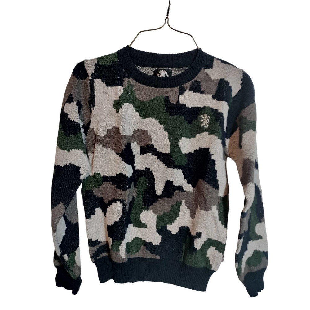 English Laundry knit sweater camouflage  youth 10/12 Medium
